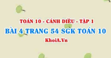 Bài 4 trang 54 SGK Toán 10 tập 1 Cánh Diều